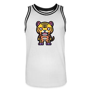 Tiger Halloween Comic - Männer Basketball-Trikot - Weiß/Schwarz - Vorne - AI Model Male 185 dark (185cm)