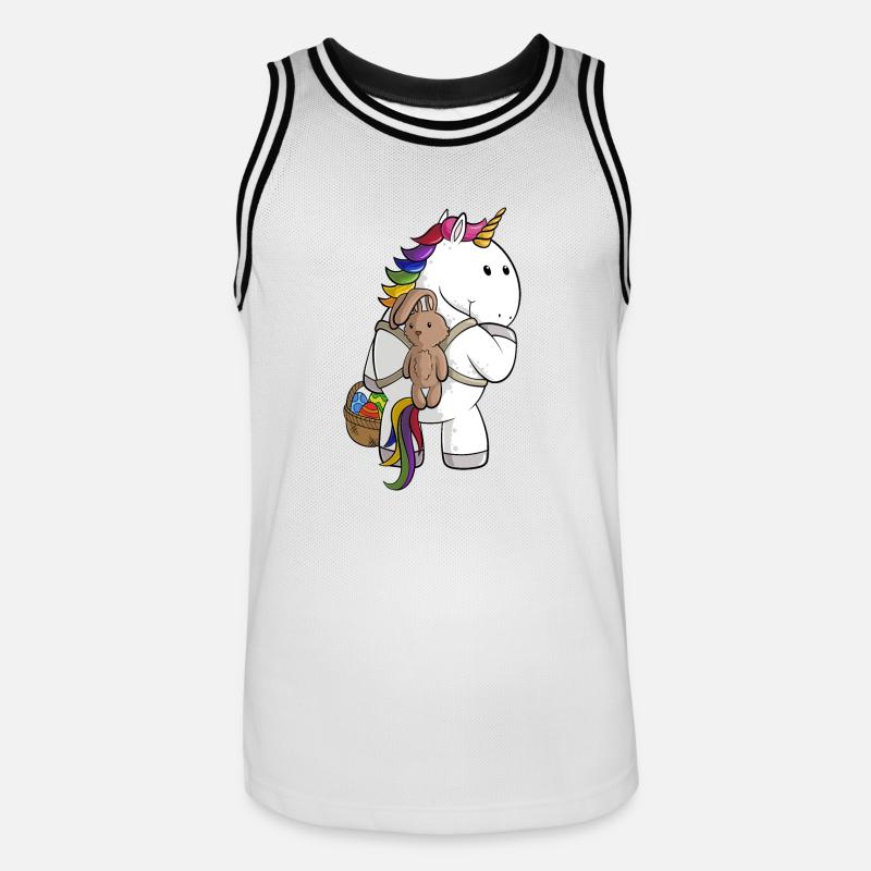 Oster Comic Einhorn - Männer Basketball-Trikot - Weiß/Schwarz