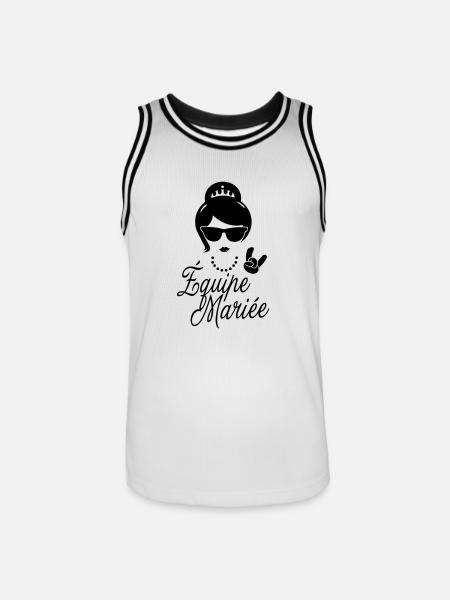 Team-Braut Zukunft EVJ Beerdigung Leben - Männer Basketball-Trikot - Weiß/Schwarz