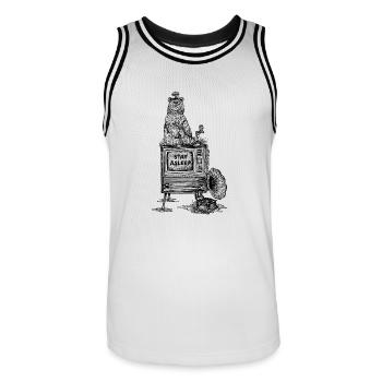 Stay Asleep - Männer Basketball-Trikot - Weiß/Schwarz - Vorne - AI Model Male 185 dark (185cm)