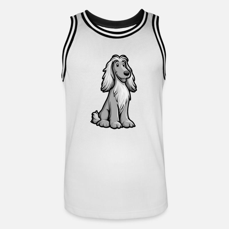 Afghan Hound Hund Comic Niedlich - Männer Basketball-Trikot - Weiß/Schwarz