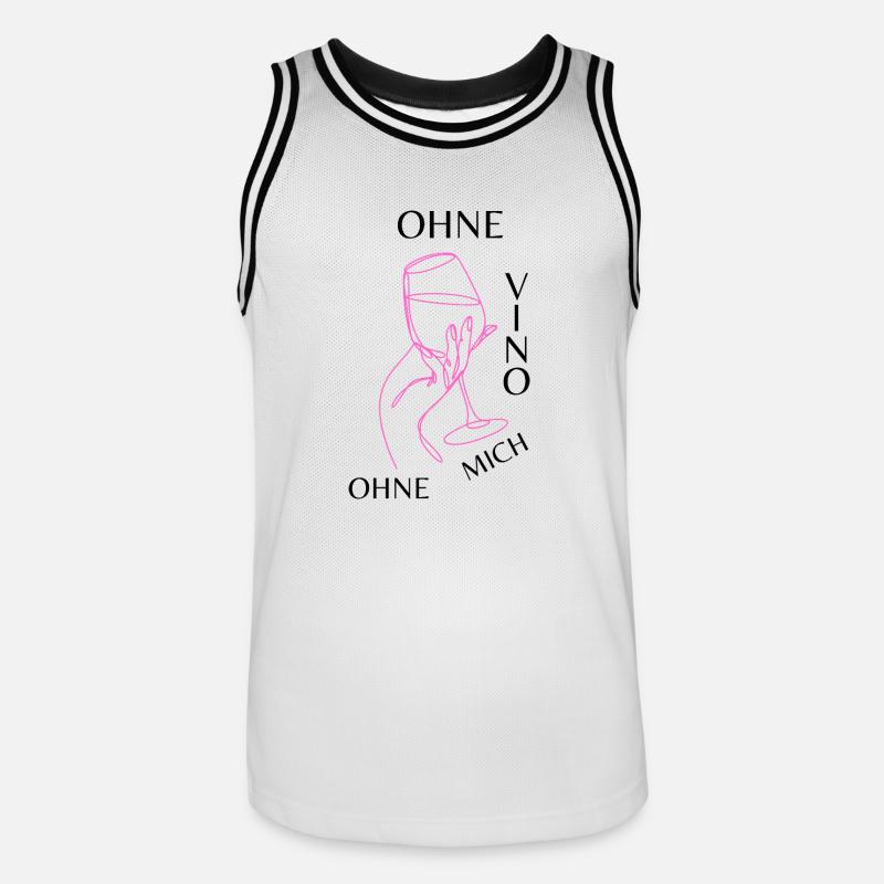 Ohne Vino ohne mich - Männer Basketball-Trikot - Weiß/Schwarz