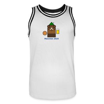 München2025 Bären-Logo - Men's Basketball Jersey - white/black - Front - AI Model Male 185 dark (185cm)
