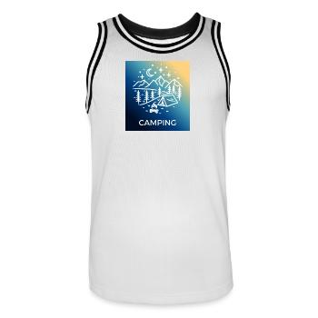 Night Forest Camping Camping - Men's Basketball Jersey - white/black - Front - AI Model Male 185 dark (185cm)