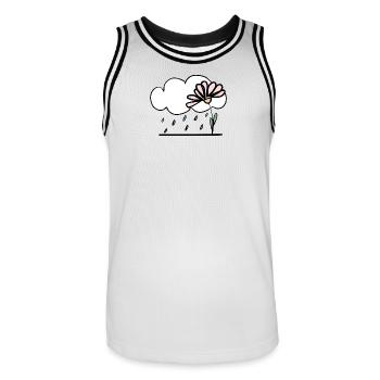 Flower in the rain - Men's Basketball Jersey - white/black - Front - AI Model Male 185 dark (185cm)