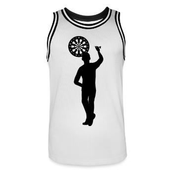 Dart Darts Sport Sportler - Männer Basketball-Trikot - Weiß/Schwarz - Vorne - AI Model Male 185 dark (185cm)