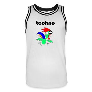 techno henne - Männer Basketball-Trikot - Weiß/Schwarz - Vorne - AI Model Male 185 dark (185cm)