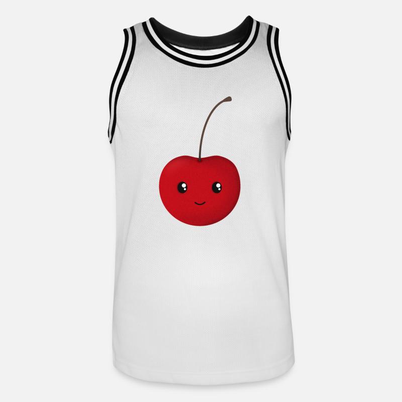 Kirsche - Männer Basketball-Trikot - Weiß/Schwarz