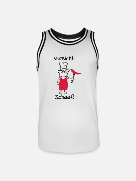 Caution schaaf! - Men's Basketball Jersey - white/black