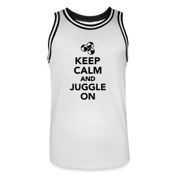 Jonglieren - Männer Basketball-Trikot - Weiß/Schwarz - Vorne - AI Model Male 185 dark (185cm)