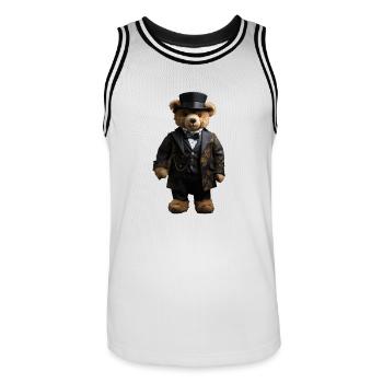 Clothes make the man, even with bears - Men's Basketball Jersey - white/black - Front - AI Model Male 185 dark (185cm)