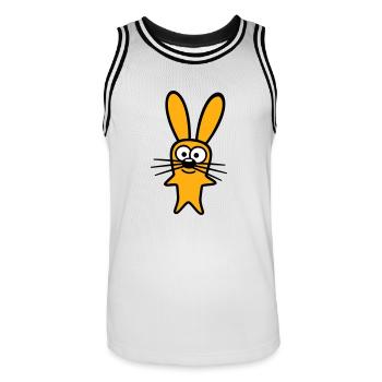 Hase Kaninchen Häschen Cartoon Kleintier niedlich - Männer Basketball-Trikot - Weiß/Schwarz - Vorne - AI Model Male 185 dark (185cm)