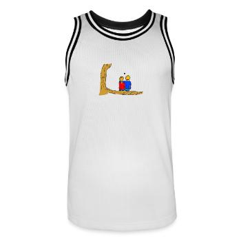 Keine Ahnung diese - Männer Basketball-Trikot - Weiß/Schwarz - Vorne - AI Model Male 185 dark (185cm)