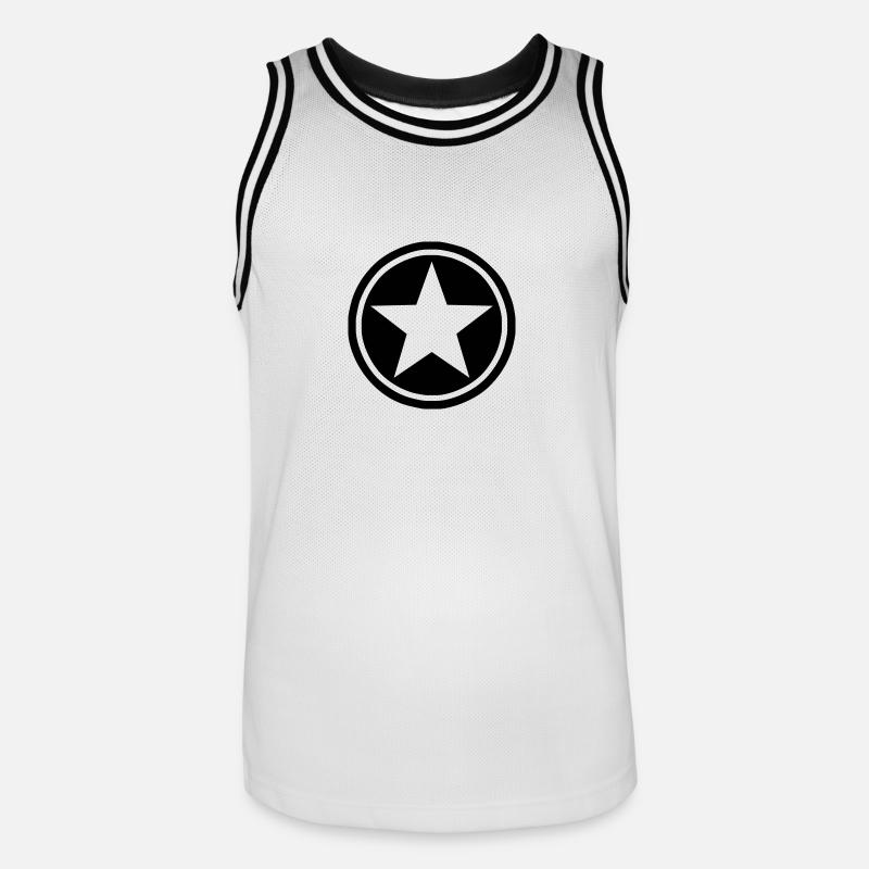 star - Männer Basketball-Trikot - Weiß/Schwarz