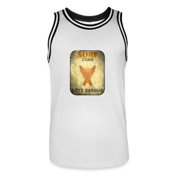 Surf zone 22 vintage - Maillot de basket Homme - blanc/noir - Devant - AI Model Male 185 dark (185cm)