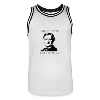 Musique Classique Wagner "Put Anclils" - Maillot de basket Homme - blanc/noir - Devant - AI Model Male 185 dark (185cm)