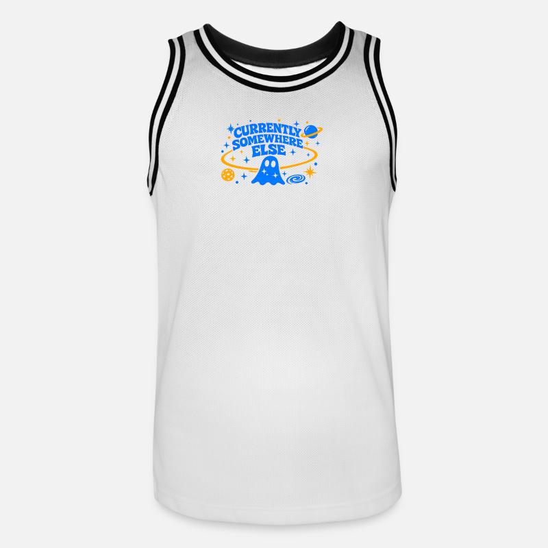 CURRENTLY SOMEWHERE ELSE - Männer Basketball-Trikot - Weiß/Schwarz