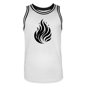 Feuer Tattoo Flammen Illustration Design - Männer Basketball-Trikot - Weiß/Schwarz - Vorne - AI Model Male 185 dark (185cm)
