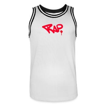 Rap Graffiti Spray Design for Fans - Men's Basketball Jersey - white/black - Front - AI Model Male 185 dark (185cm)