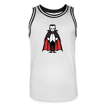 Vampire Halloween Bande dessinée drôle - Maillot de basket Homme - blanc/noir - Devant - AI Model Male 185 dark (185cm)