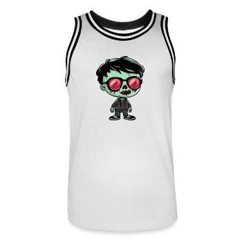 Zombie Halloween - Maillot de basket Homme - blanc/noir - Devant - AI Model Male 185 dark (185cm)