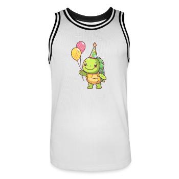 Turtle Birthday Baby - Men's Basketball Jersey - white/black - Front - AI Model Male 185 dark (185cm)