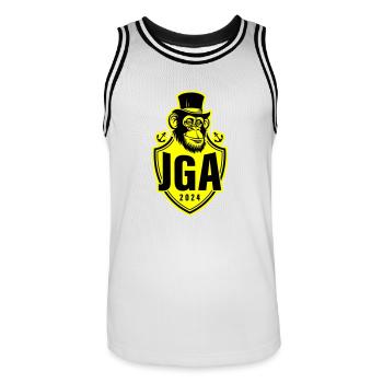 Junggesellen Abschied 2024 Affe Bräutigam Jga - Männer Basketball-Trikot - Weiß/Schwarz - Vorne - AI Model Male 185 dark (185cm)