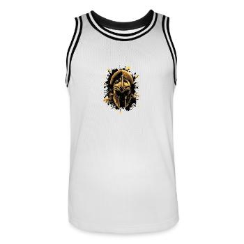 Casque Spartan Warrior - Maillot de basket Homme - blanc/noir - Devant - AI Model Male 185 dark (185cm)