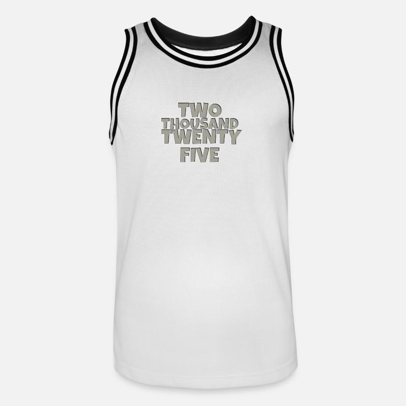 two thousand twenty five 2 - Männer Basketball-Trikot - Weiß/Schwarz