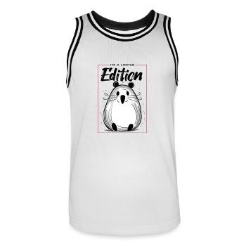 I am a limited edition - Maillot de basket Homme - blanc/noir - Devant - AI Model Male 185 dark (185cm)