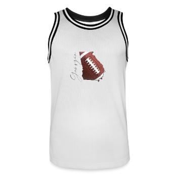 Géorgie (États-Unis) | Vrai football | Script de carte - Maillot de basket Homme - blanc/noir - Devant - AI Model Male 185 dark (185cm)