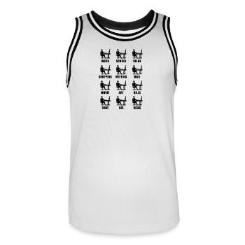 Computer Homeoffice Fun Geschenk - Männer Basketball-Trikot - Weiß/Schwarz - Vorne - AI Model Male 185 dark (185cm)