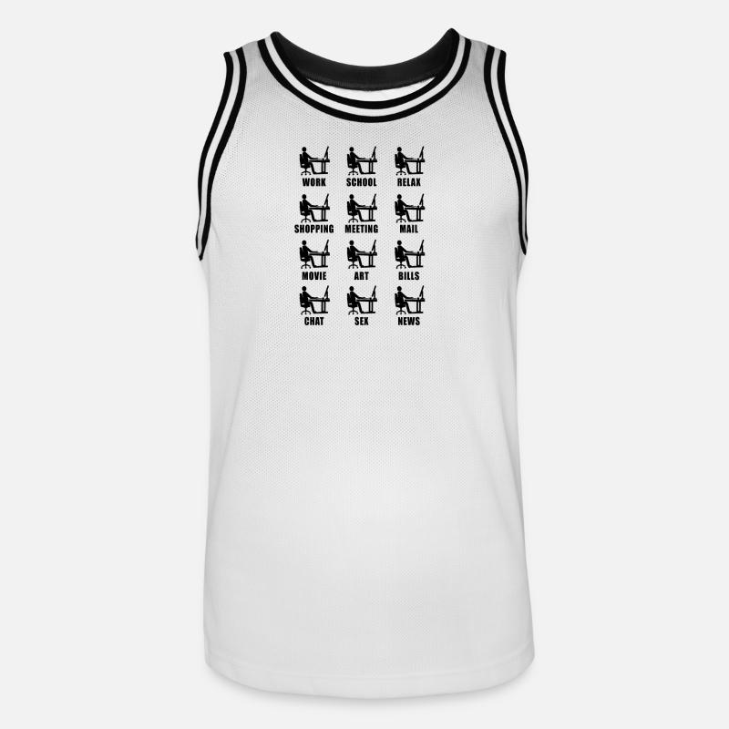 Computer Homeoffice Fun Geschenk - Männer Basketball-Trikot - Weiß/Schwarz