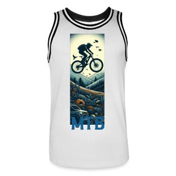 Mtb - Männer Basketball-Trikot - Weiß/Schwarz - Vorne - AI Model Male 185 dark (185cm)