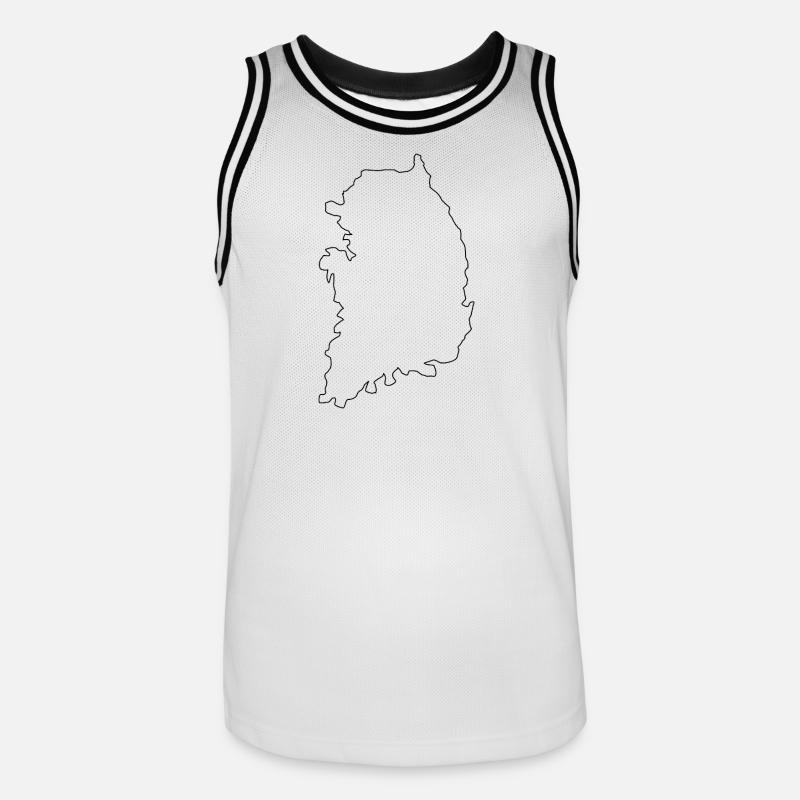 Carte de la Corée du Sud - Maillot de basket Homme - blanc/noir