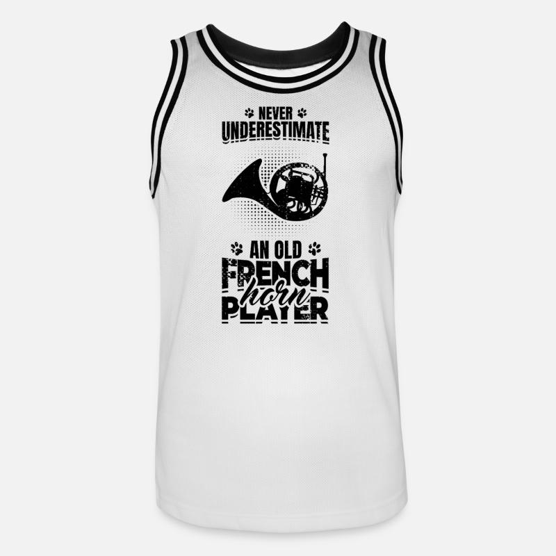 Vecchio corno francese - Maglia da basket per uomo - bianco/nero