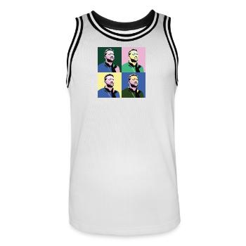 Selenskyj Pop-Art - Männer Basketball-Trikot - Weiß/Schwarz - Vorne - AI Model Male 185 dark (185cm)