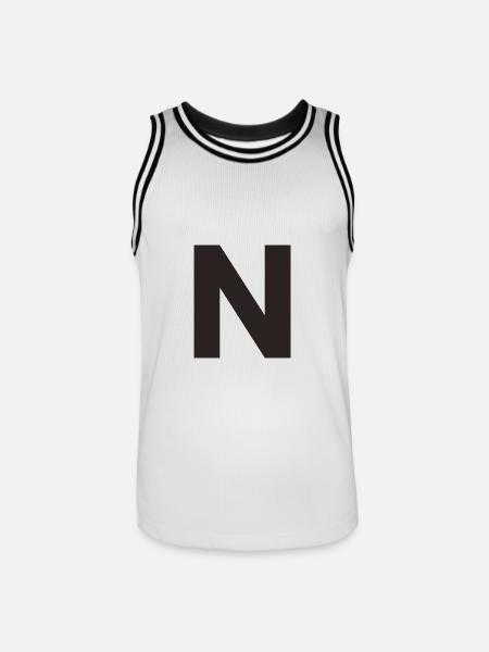 N - Men's Basketball Jersey - white/black