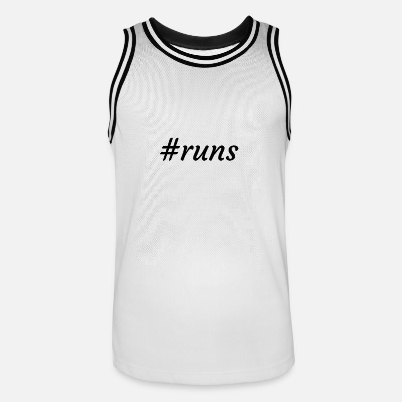 #runs - en cours d'exécution - Maillot de basket Homme - blanc/noir