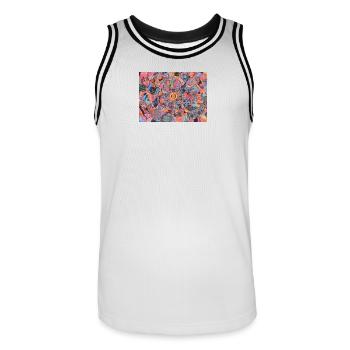 Bitcoin Bazooka - PopArt 3 - Maillot de basket Homme - blanc/noir - Devant - AI Model Male 185 dark (185cm)