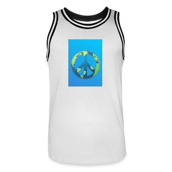 Signes de paix - Paix - Sauver le monde - Maillot de basket Homme - blanc/noir - Devant - AI Model Male 185 dark (185cm)
