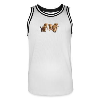 Kittens are in a good mood - Men's Basketball Jersey - white/black - Front - AI Model Male 185 dark (185cm)