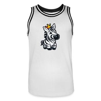 Zebra Comic Crown - Men's Basketball Jersey - white/black - Front - AI Model Male 185 dark (185cm)