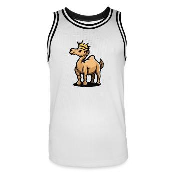 Couronne de bande dessinée de chameau - Maillot de basket Homme - blanc/noir - Devant - AI Model Male 185 dark (185cm)