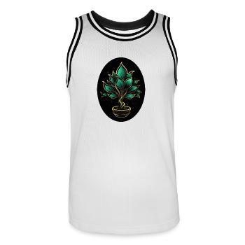 Plante magique - Maillot de basket Homme - blanc/noir - Devant - AI Model Male 185 dark (185cm)