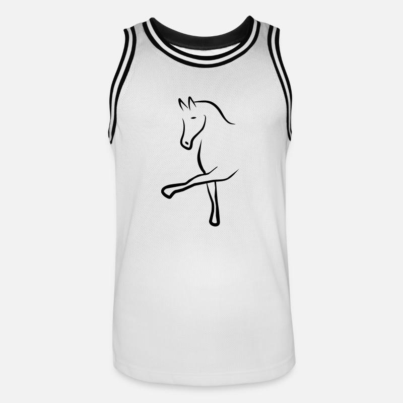 Pferd - Männer Basketball-Trikot - Weiß/Schwarz