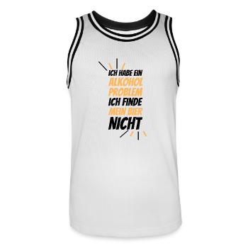 Ich habe ein Alkohol Problem ich finde mein Bier n - Männer Basketball-Trikot - Weiß/Schwarz - Vorne - AI Model Male 185 dark (185cm)