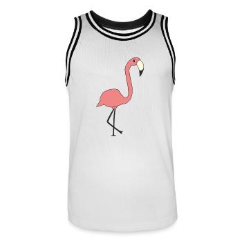 Flamingo - Men's Basketball Jersey - white/black - Front - AI Model Male 185 dark (185cm)