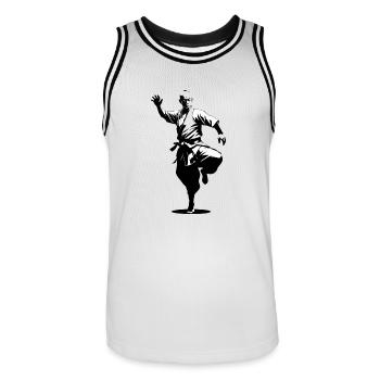 Shaolin Mönch - Kampfsport Sticker - Männer Basketball-Trikot - Weiß/Schwarz - Vorne - AI Model Male 185 dark (185cm)