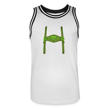Lederhosen Tracht Wiesn Beer - Men's Basketball Jersey - white/black - Front - AI Model Male 185 dark (185cm)